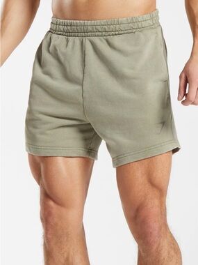 Gymshark Power Washed 5" Shorts in Ecru Brown